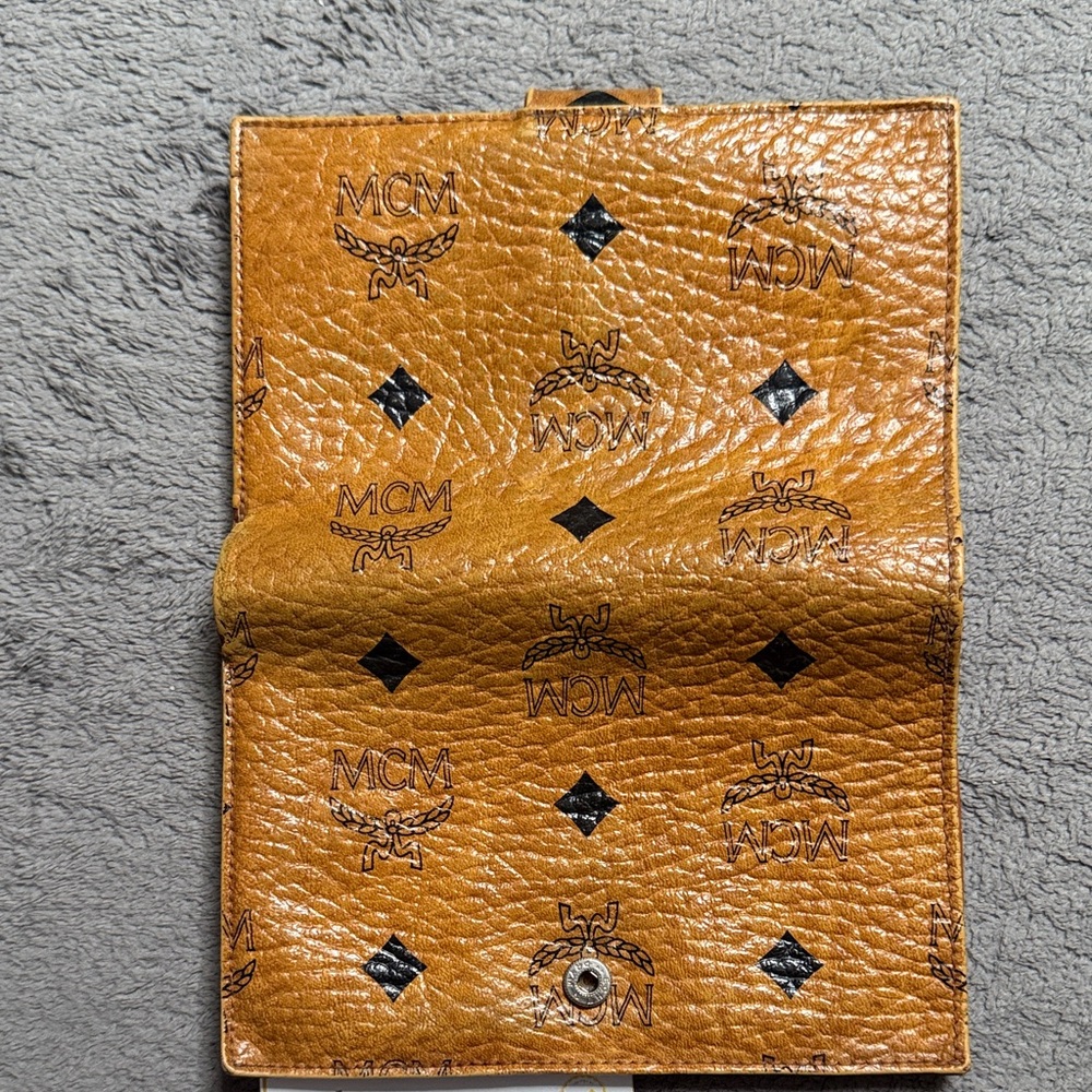 MCM Cognac Leather Card Holder